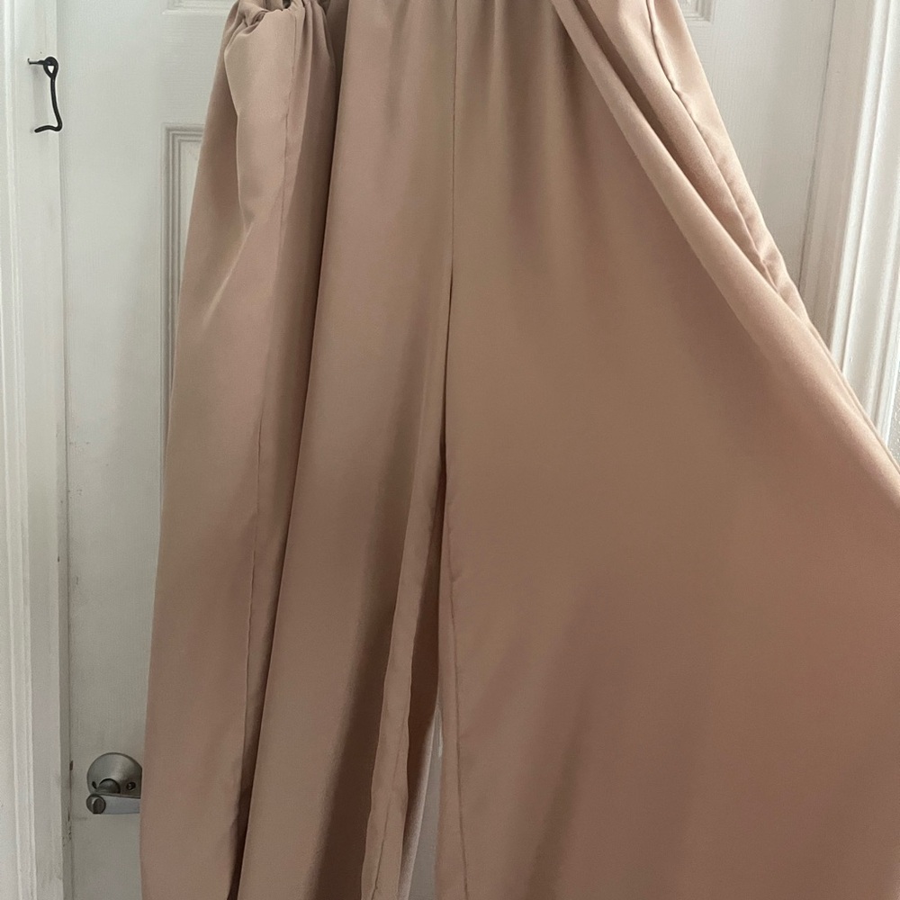 SHEIN Cream Wide Leg Pants